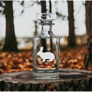 Rabbit Shape Decanter 26 Oz Bourbon Whisky Glass Hare Customize Premium NEW